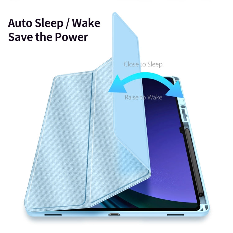 For Samsung Galaxy Tab S10 Ultra DUX DUCIS TOBY Series Antiskid Leather Tablet Case with Sleep / Wake-up Function(Blue) - free shipping - PMC Jewellery - Order now!