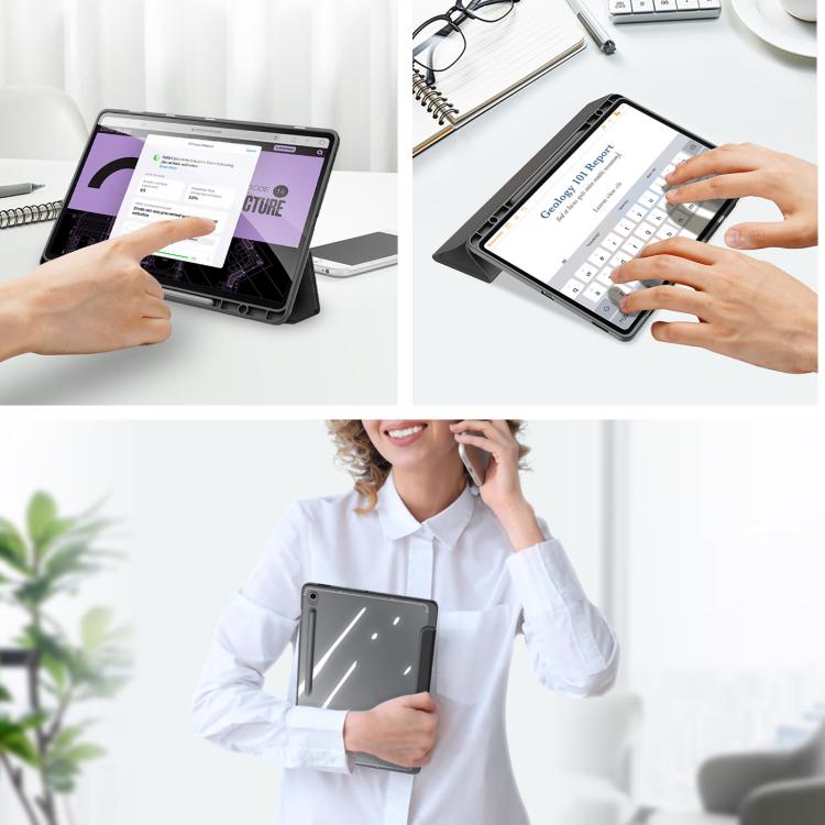 For Samsung Galaxy Tab S10 FE+ DUX DUCIS TOBY Series Antiskid Leather Tablet Case with Sleep / Wake-up Function(Black) - free shipping - PMc TechLife - Order now!