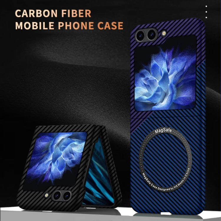 For Samsung Galaxy Z Flip5 Carbon Fiber Texture MagSafe Magnetic Phone Case(Purple) - Galaxy Z Flip5 Cases by PMC TechLife | Online Shopping South Africa | PMC TechLife