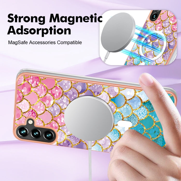For Samsung Galaxy A34 5G Marble Pattern Dual-side IMD Magsafe TPU Phone Case(Colorful Scales) - free shipping - PMC TechLife - Order now!