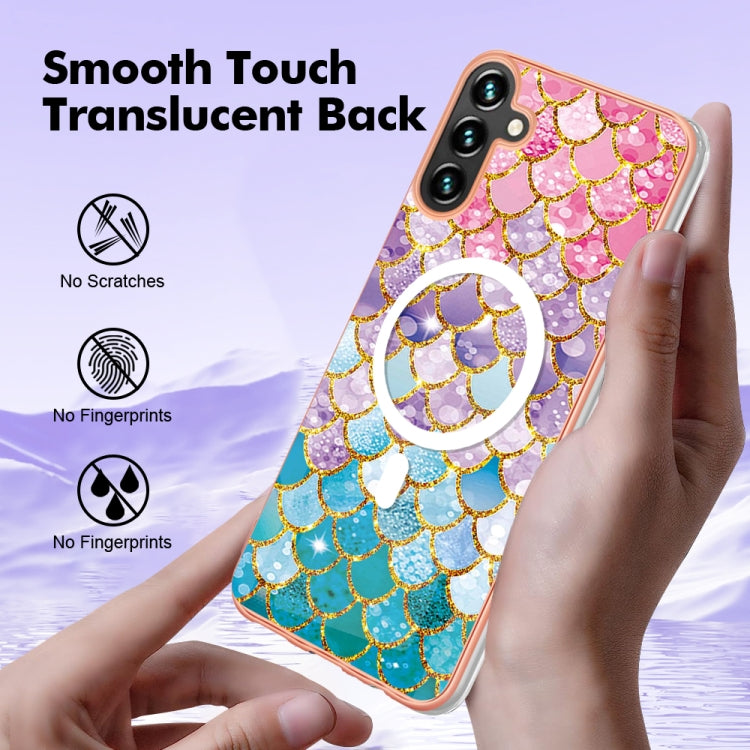 For Samsung Galaxy A34 5G Marble Pattern Dual-side IMD Magsafe TPU Phone Case(Colorful Scales) - free shipping - PMC TechLife - Order now!