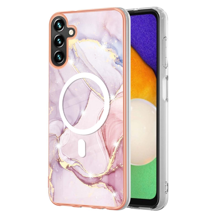 For Samsung Galaxy A54 5G Marble Pattern Dual-side IMD Magsafe TPU Phone Case(Rose Gold 005) - Galaxy Phone Cases by PMC TechLife | Online Shopping South Africa | PMC TechLife