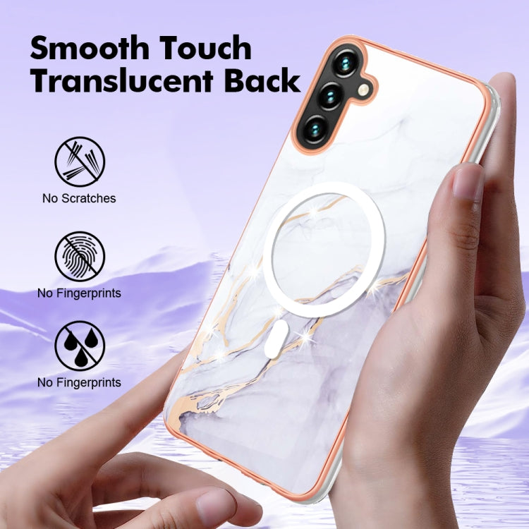 For Samsung Galaxy A54 5G Marble Pattern Dual-side IMD Magsafe TPU Phone Case(White 006) - Galaxy Phone Cases by PMC TechLife | Online Shopping South Africa | PMC TechLife