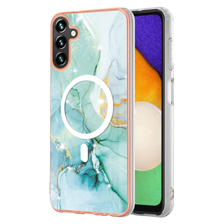 For Samsung Galaxy A54 5G Marble Pattern Dual-side IMD Magsafe TPU Phone Case(Green 003) - Galaxy Phone Cases by PMC TechLife | Online Shopping South Africa | PMC TechLife