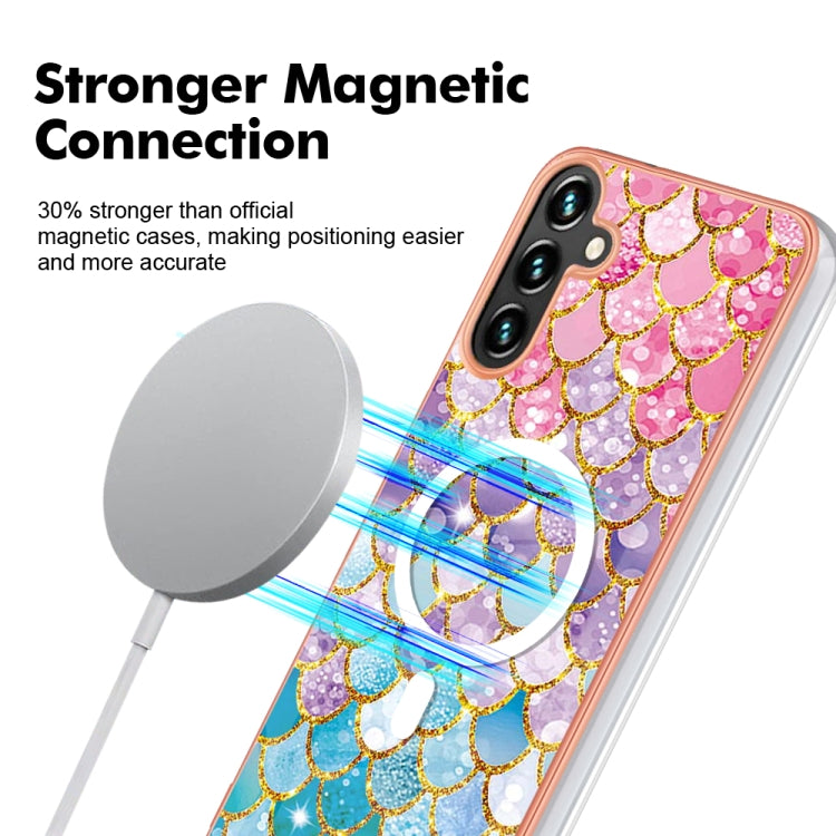 For Samsung Galaxy A54 5G Marble Pattern Dual-side IMD Magsafe TPU Phone Case(Colorful Scales) - Galaxy Phone Cases by PMC TechLife | Online Shopping South Africa | PMC TechLife