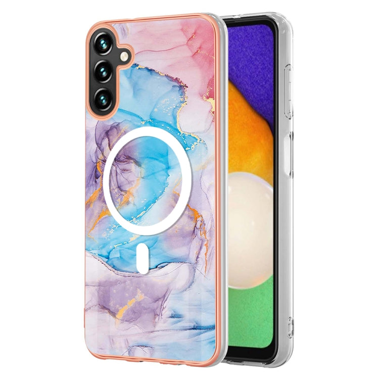 For Samsung Galaxy A54 5G Marble Pattern Dual-side IMD Magsafe TPU Phone Case(Blue Marble) - Galaxy Phone Cases by PMC TechLife | Online Shopping South Africa | PMC TechLife