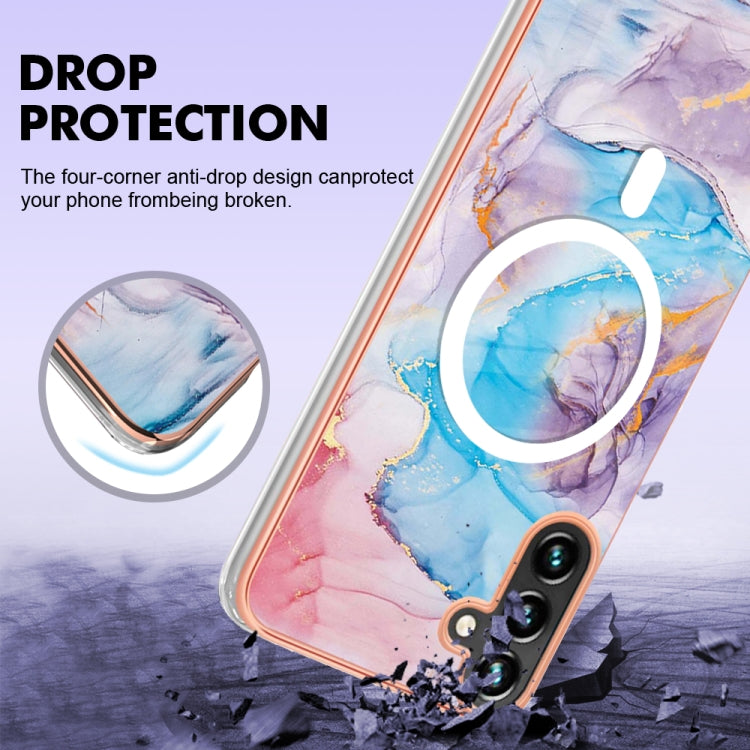 For Samsung Galaxy A54 5G Marble Pattern Dual-side IMD Magsafe TPU Phone Case(Blue Marble) - Galaxy Phone Cases by PMC TechLife | Online Shopping South Africa | PMC TechLife