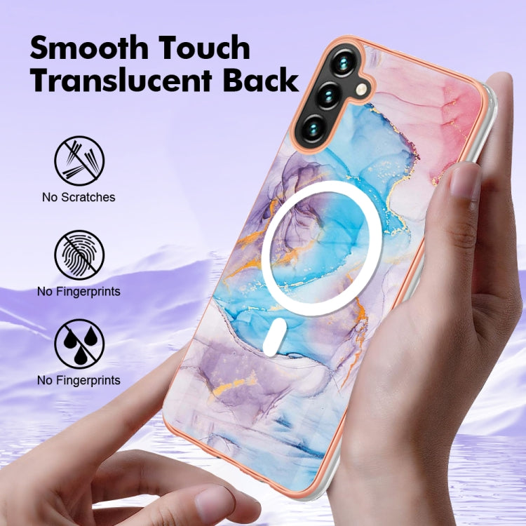 For Samsung Galaxy A54 5G Marble Pattern Dual-side IMD Magsafe TPU Phone Case(Blue Marble) - Galaxy Phone Cases by PMC TechLife | Online Shopping South Africa | PMC TechLife