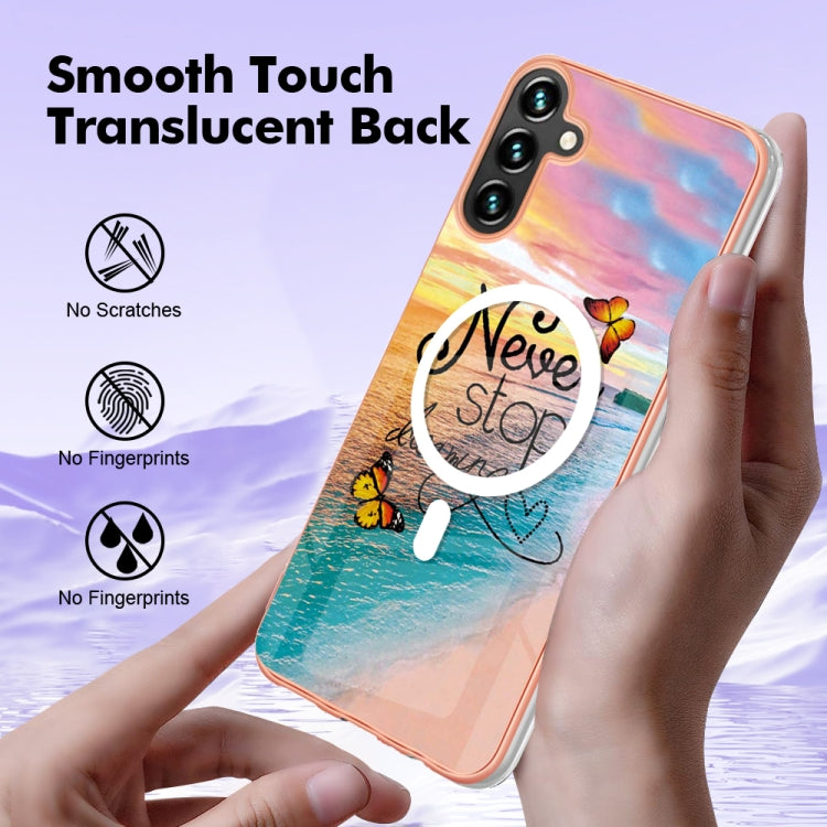 For Samsung Galaxy A54 5G Marble Pattern Dual-side IMD Magsafe TPU Phone Case(Dream Butterfly) - Galaxy Phone Cases by PMC TechLife | Online Shopping South Africa | PMC TechLife