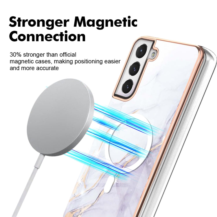 For Samsung Galaxy S21 FE 5G Marble Pattern Dual-side IMD Magsafe TPU Phone Case(White 006) - Galaxy Phone Cases by PMC TechLife | Online Shopping South Africa | PMC TechLife