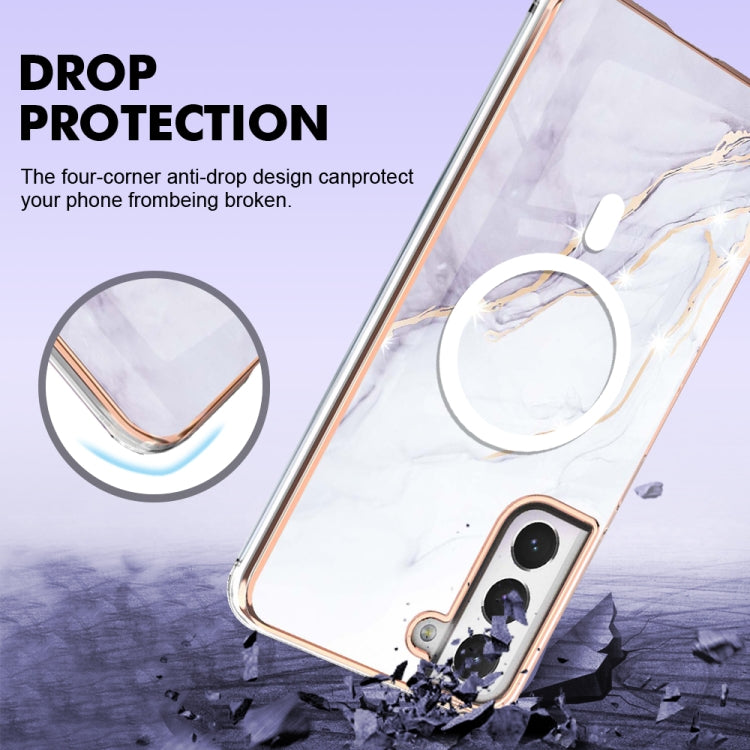 For Samsung Galaxy S21 FE 5G Marble Pattern Dual-side IMD Magsafe TPU Phone Case(White 006) - Galaxy Phone Cases by PMC TechLife | Online Shopping South Africa | PMC TechLife