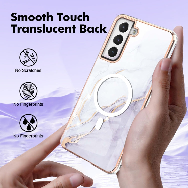 For Samsung Galaxy S21 FE 5G Marble Pattern Dual-side IMD Magsafe TPU Phone Case(White 006) - Galaxy Phone Cases by PMC TechLife | Online Shopping South Africa | PMC TechLife
