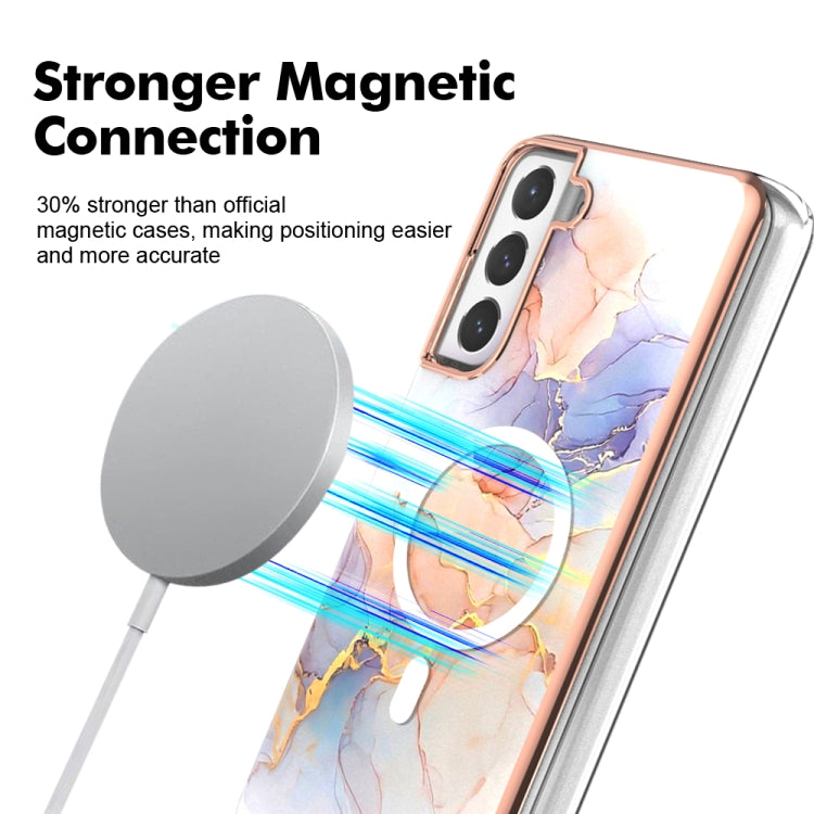 For Samsung Galaxy S21 FE 5G Marble Pattern Dual-side IMD Magsafe TPU Phone Case(White Marble) - Galaxy Phone Cases by PMC TechLife | Online Shopping South Africa | PMC TechLife