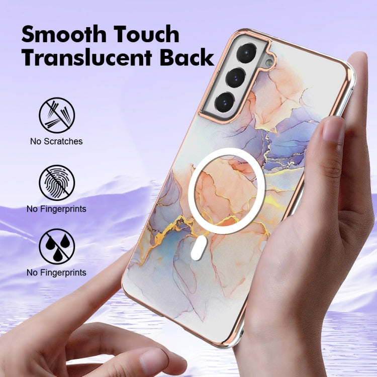 For Samsung Galaxy S21 FE 5G Marble Pattern Dual-side IMD Magsafe TPU Phone Case(White Marble) - Galaxy Phone Cases by PMC TechLife | Online Shopping South Africa | PMC TechLife