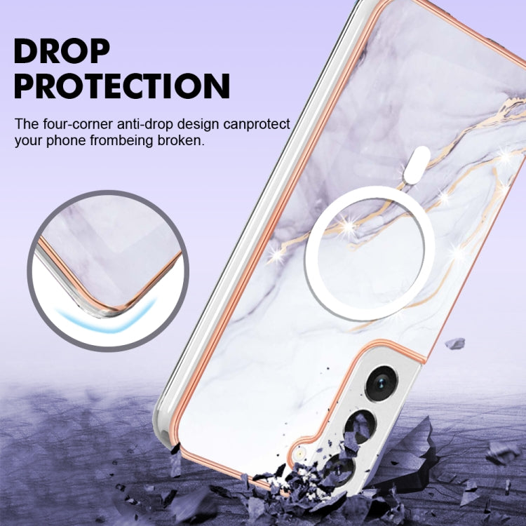 For Samsung Galaxy S22 5G Marble Pattern Dual-side IMD Magsafe TPU Phone Case(White 006) - Galaxy S22 5G Cases by PMC TechLife | Online Shopping South Africa | PMC TechLife