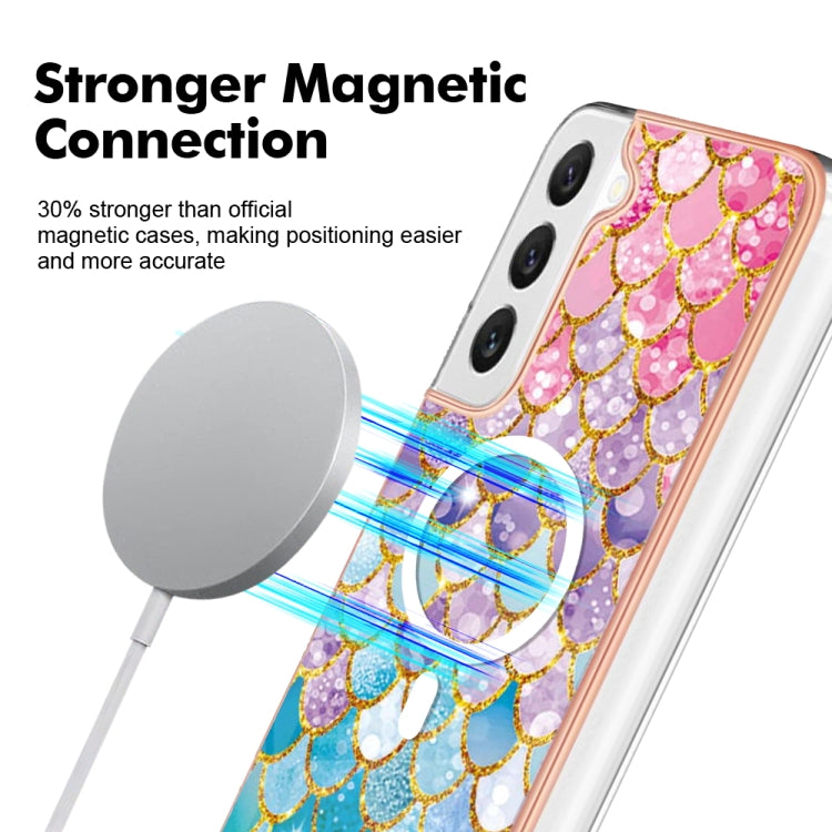 For Samsung Galaxy S22 5G Marble Pattern Dual-side IMD Magsafe TPU Phone Case(Colorful Scales) - Galaxy S22 5G Cases by PMC TechLife | Online Shopping South Africa | PMC TechLife