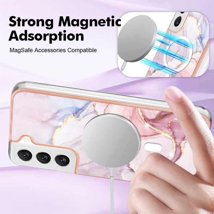 For Samsung Galaxy S22+ 5G Marble Pattern Dual-side IMD Magsafe TPU Phone Case(Rose Gold 005) - Galaxy S22+ 5G Cases by PMC TechLife | Online Shopping South Africa | PMC TechLife | Buy Now Pay Later Mobicred