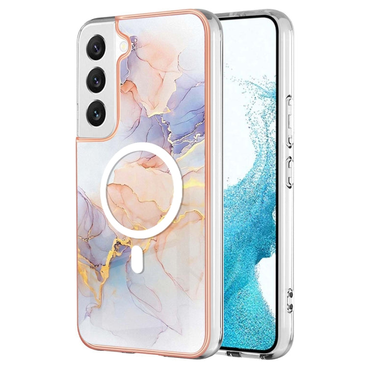 For Samsung Galaxy S22+ 5G Marble Pattern Dual-side IMD Magsafe TPU Phone Case(White Marble) - Galaxy S22+ 5G Cases by PMC TechLife | Online Shopping South Africa | PMC TechLife | Buy Now Pay Later Mobicred