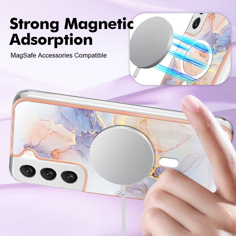For Samsung Galaxy S22+ 5G Marble Pattern Dual-side IMD Magsafe TPU Phone Case(White Marble) - Galaxy S22+ 5G Cases by PMC TechLife | Online Shopping South Africa | PMC TechLife | Buy Now Pay Later Mobicred