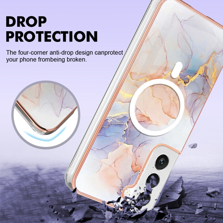 For Samsung Galaxy S22+ 5G Marble Pattern Dual-side IMD Magsafe TPU Phone Case(White Marble) - Galaxy S22+ 5G Cases by PMC TechLife | Online Shopping South Africa | PMC TechLife | Buy Now Pay Later Mobicred
