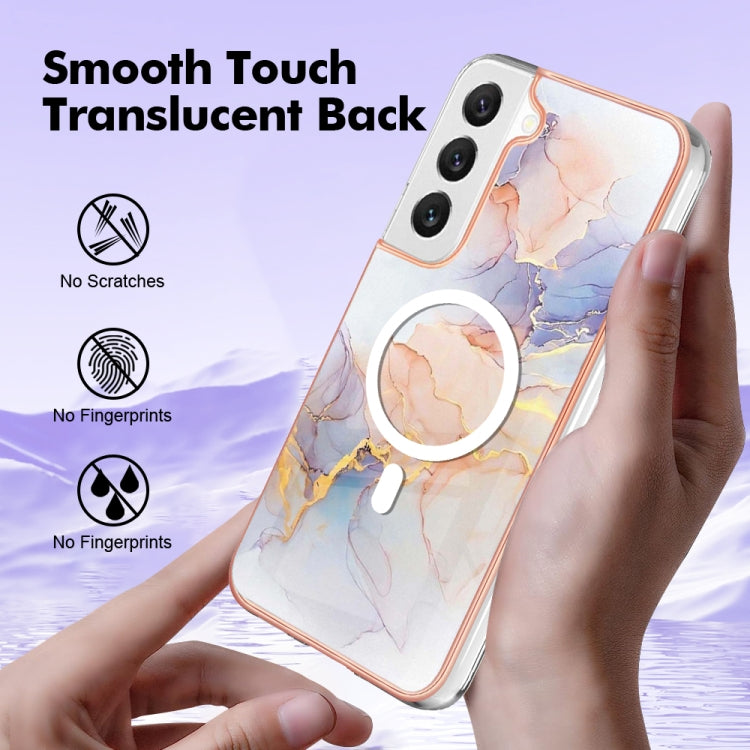 For Samsung Galaxy S22+ 5G Marble Pattern Dual-side IMD Magsafe TPU Phone Case(White Marble) - Galaxy S22+ 5G Cases by PMC TechLife | Online Shopping South Africa | PMC TechLife | Buy Now Pay Later Mobicred