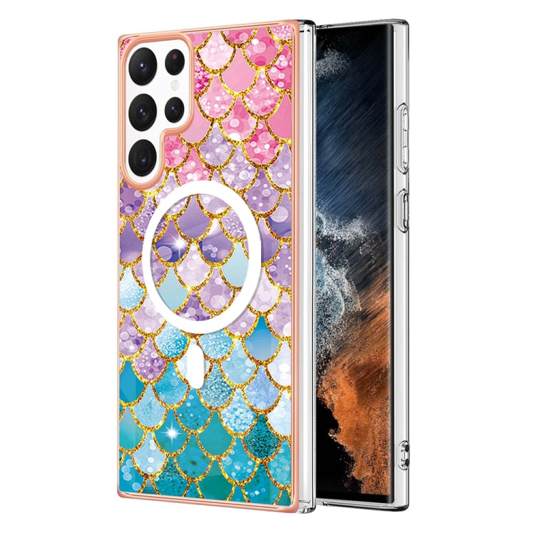 For Samsung Galaxy S22 Ultra 5G Marble Pattern Dual-side IMD Magsafe TPU Phone Case(Colorful Scales) - Galaxy S22 Ultra 5G Cases by PMC TechLife | Online Shopping South Africa | PMC TechLife