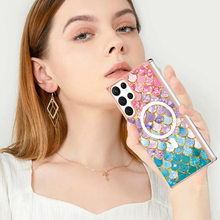 For Samsung Galaxy S22 Ultra 5G Marble Pattern Dual-side IMD Magsafe TPU Phone Case(Colorful Scales) - Galaxy S22 Ultra 5G Cases by PMC TechLife | Online Shopping South Africa | PMC TechLife