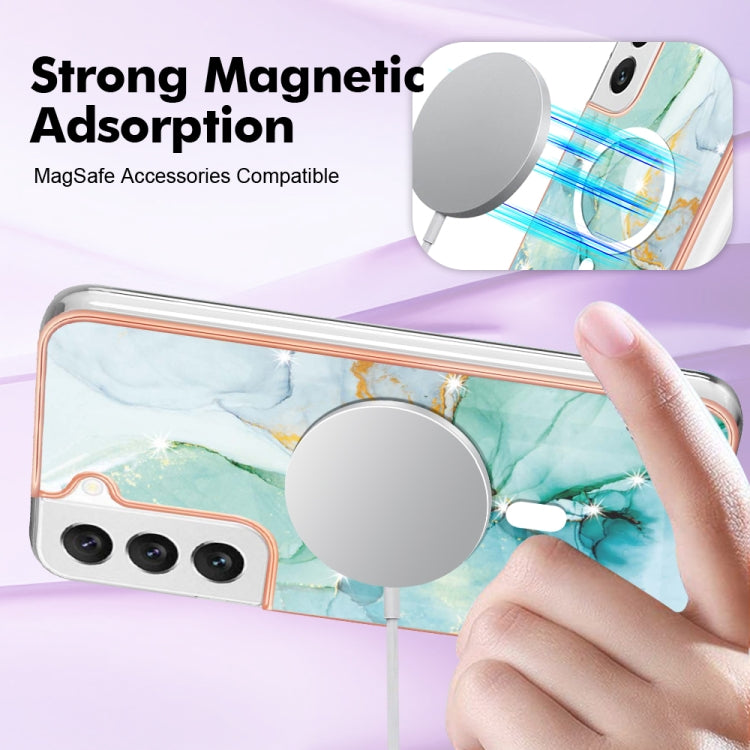 For Samsung Galaxy S23 5G Marble Pattern Dual-side IMD Magsafe TPU Phone Case(Green 003) - Galaxy S23 5G Cases by PMC TechLife | Online Shopping South Africa | PMC TechLife