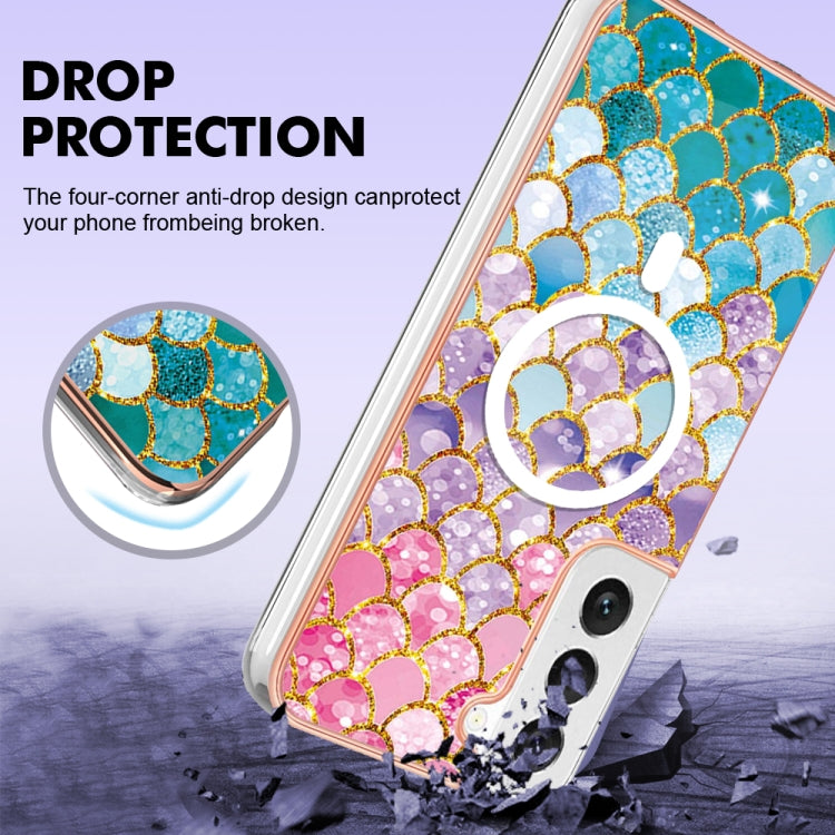 For Samsung Galaxy S23 5G Marble Pattern Dual-side IMD Magsafe TPU Phone Case(Colorful Scales) - Galaxy S23 5G Cases by PMC TechLife | Online Shopping South Africa | PMC TechLife
