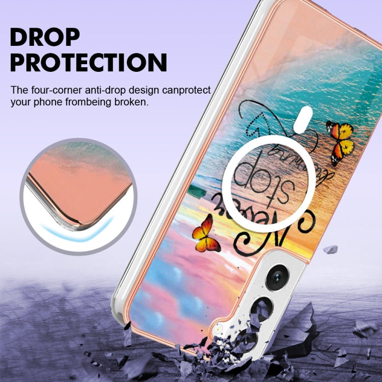 For Samsung Galaxy S23 5G Marble Pattern Dual-side IMD Magsafe TPU Phone Case(Dream Butterfly) - Galaxy S23 5G Cases by PMC TechLife | Online Shopping South Africa | PMC TechLife