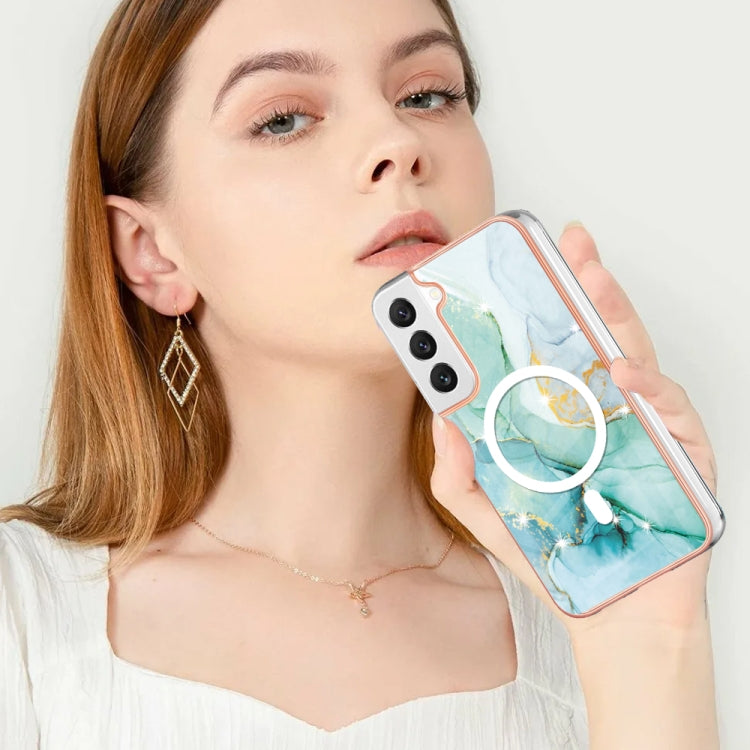 For Samsung Galaxy S23+ 5G Marble Pattern Dual-side IMD Magsafe TPU Phone Case(Green 003) - Galaxy S23+ 5G Cases by PMC TechLife | Online Shopping South Africa | PMC TechLife