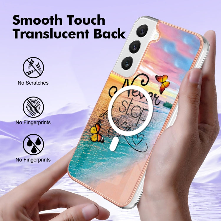 For Samsung Galaxy S23+ 5G Marble Pattern Dual-side IMD Magsafe TPU Phone Case(Dream Butterfly) - Galaxy S23+ 5G Cases by PMC TechLife | Online Shopping South Africa | PMC TechLife