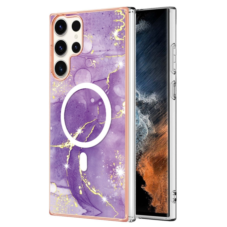 For Samsung Galaxy S23 Ultra 5G Marble Pattern Dual-side IMD Magsafe TPU Phone Case(Purple 002) - Galaxy S23 Ultra 5G Cases by PMC TechLife | Online Shopping South Africa | PMC TechLife