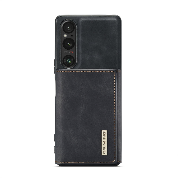 For Sony Xperia 1 V DG.MING M1 Series 3-Fold Multi Card Wallet + Magnetic Phone Case(Black) - Sony Cases by DG.MING | Online Shopping South Africa | PMC TechLife | Buy Now Pay Later Mobicred