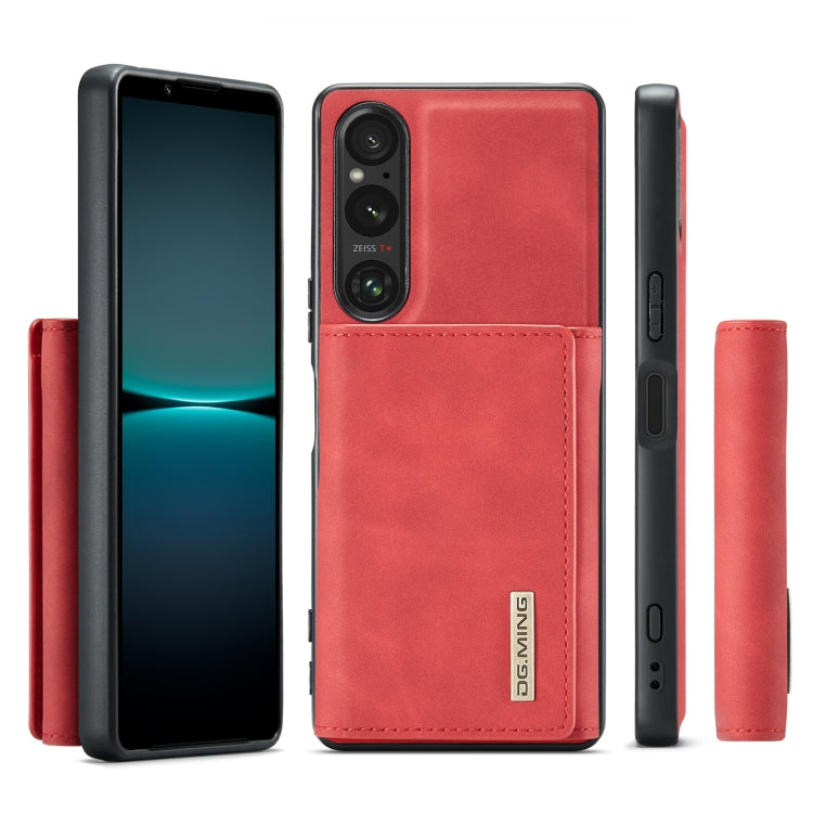 For Sony Xperia 1 V DG.MING M1 Series 3-Fold Multi Card Wallet + Magnetic Phone Case(Red) - Sony Cases by DG.MING | Online Shopping South Africa | PMC TechLife | Buy Now Pay Later Mobicred