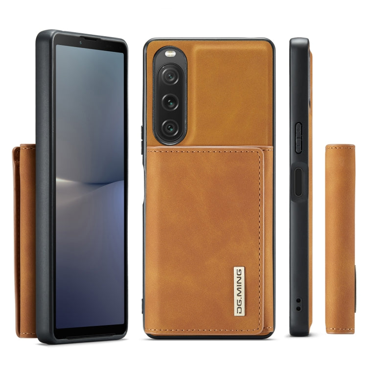 For Sony Xperia 10 V DG.MING M1 Series 3-Fold Multi Card Wallet + Magnetic Phone Case(Brown) - free shipping - PMC TechLife - Order now!