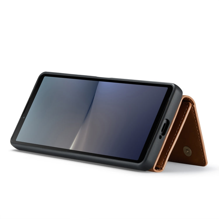 For Sony Xperia 10 V DG.MING M1 Series 3-Fold Multi Card Wallet + Magnetic Phone Case(Brown) - free shipping - PMC TechLife - Order now!