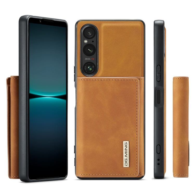 For Sony Xperia 1 VI DG.MING M1 Series 3-Fold Multi Card Wallet + Magnetic Phone Case(Brown) - Sony Cases by DG.MING | Online Shopping South Africa | PMC TechLife | Buy Now Pay Later Mobicred