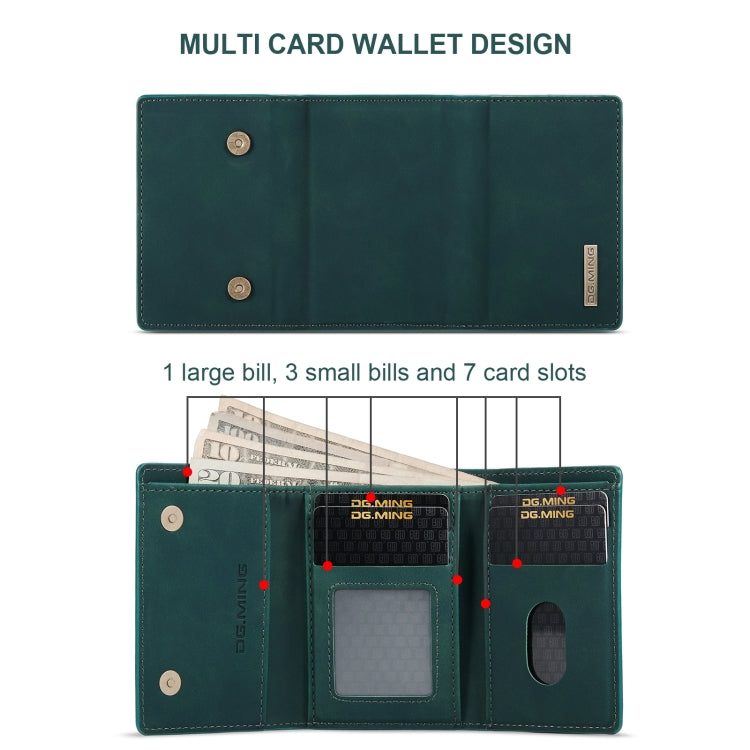 For Sony Xperia 1 VI DG.MING M1 Series 3-Fold Multi Card Wallet + Magnetic Phone Case(Green) - Sony Cases by DG.MING | Online Shopping South Africa | PMC TechLife | Buy Now Pay Later Mobicred