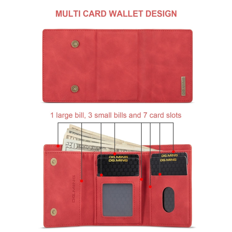 For Sony Xperia 10 VI DG.MING M1 Series 3-Fold Multi Card Wallet + Magnetic Phone Case(Red) - Sony Cases by DG.MING | Online Shopping South Africa | PMC TechLife | Buy Now Pay Later Mobicred
