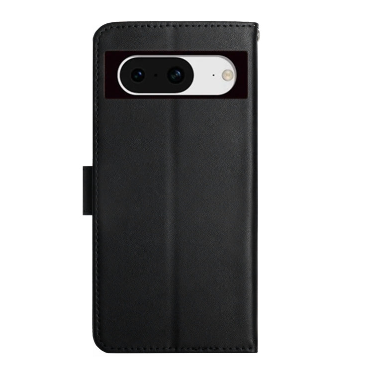 For Google Pixel 8 HT02 Genuine Leather Fingerprint-proof Flip Phone Case(Black) - Google Cases by PMC TechLife | Online Shopping South Africa | PMC TechLife | Buy Now Pay Later Mobicred