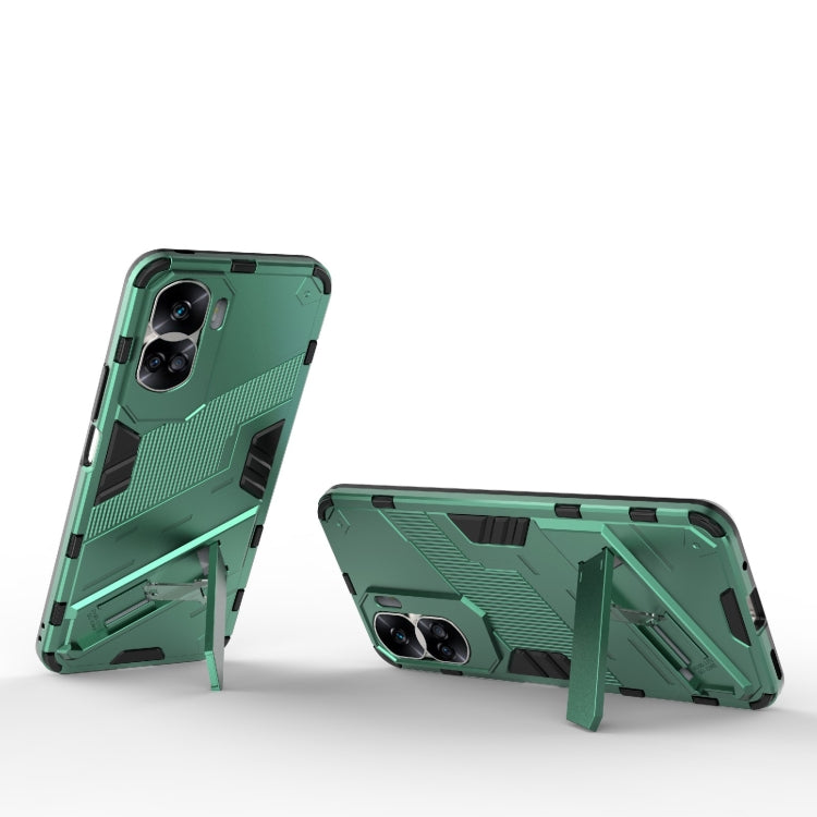 For Honor 90 Lite 5G Global Punk Armor 2 in 1 PC + TPU Phone Case with Holder(Green) - Honor Cases by PMC TechLife | Online Shopping South Africa | PMC TechLife | Buy Now Pay Later Mobicred
