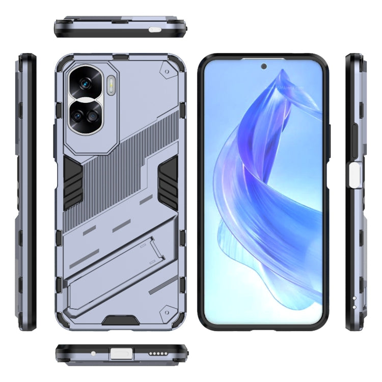 For Honor 90 Lite 5G Global Punk Armor 2 in 1 PC + TPU Phone Case with Holder(White) - Honor Cases by PMC TechLife | Online Shopping South Africa | PMC TechLife | Buy Now Pay Later Mobicred