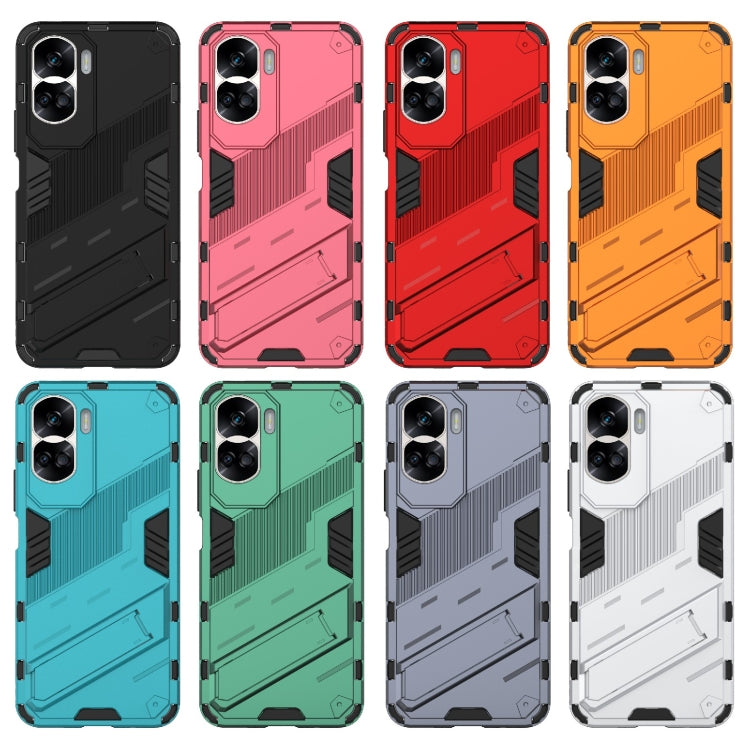 For Honor 90 Lite 5G Global Punk Armor 2 in 1 PC + TPU Phone Case with Holder(Orange) - Honor Cases by PMC TechLife | Online Shopping South Africa | PMC TechLife | Buy Now Pay Later Mobicred