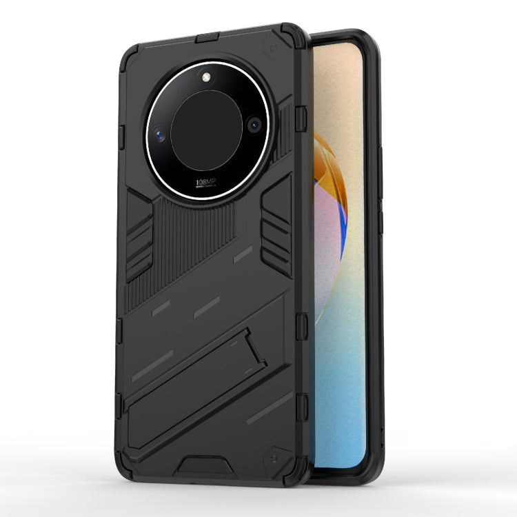 For Honor X50 5G Global / X9B Punk Armor 2 in 1 PC + TPU Phone Case with Holder(Black) - Honor Cases by PMC TechLife | Online Shopping South Africa | PMC TechLife | Buy Now Pay Later Mobicred