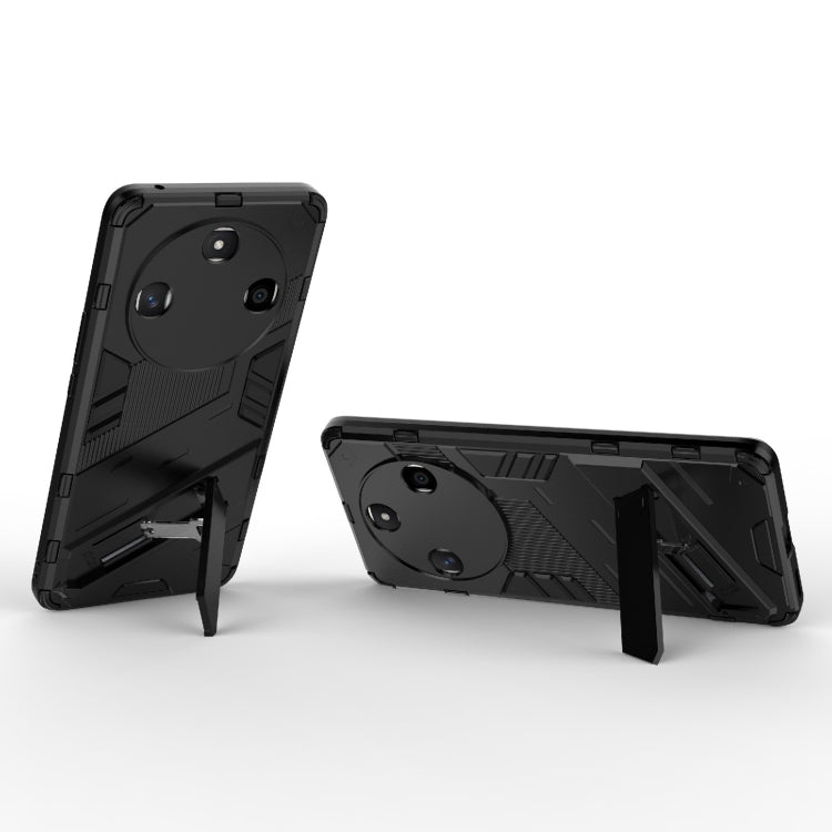For Honor X50 5G Global / X9B Punk Armor 2 in 1 PC + TPU Phone Case with Holder(Black) - Honor Cases by PMC TechLife | Online Shopping South Africa | PMC TechLife | Buy Now Pay Later Mobicred