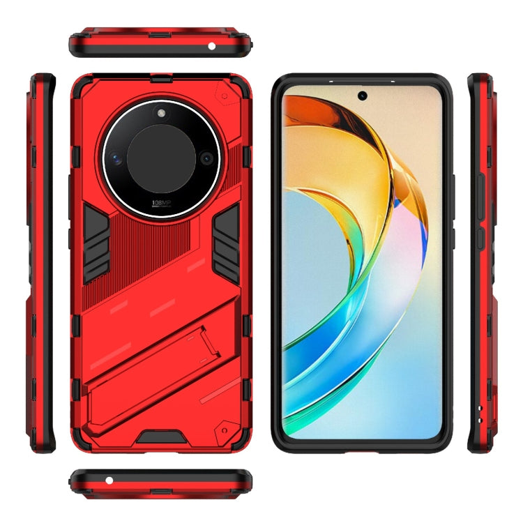 For Honor X50 5G Global / X9B Punk Armor 2 in 1 PC + TPU Phone Case with Holder(Red) - Honor Cases by PMC TechLife | Online Shopping South Africa | PMC TechLife | Buy Now Pay Later Mobicred