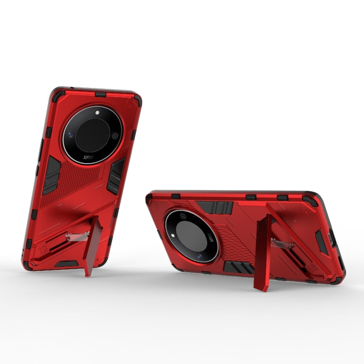 For Honor X50 5G Global / X9B Punk Armor 2 in 1 PC + TPU Phone Case with Holder(Red) - Honor Cases by PMC TechLife | Online Shopping South Africa | PMC TechLife | Buy Now Pay Later Mobicred