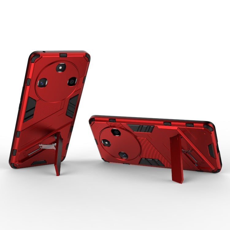 For Honor X50 5G Global / X9B Punk Armor 2 in 1 PC + TPU Phone Case with Holder(Red) - Honor Cases by PMC TechLife | Online Shopping South Africa | PMC TechLife | Buy Now Pay Later Mobicred