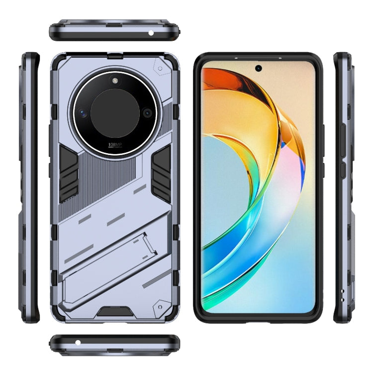 For Honor X50 5G Global / X9B Punk Armor 2 in 1 PC + TPU Phone Case with Holder(Grey) - Honor Cases by PMC TechLife | Online Shopping South Africa | PMC TechLife | Buy Now Pay Later Mobicred